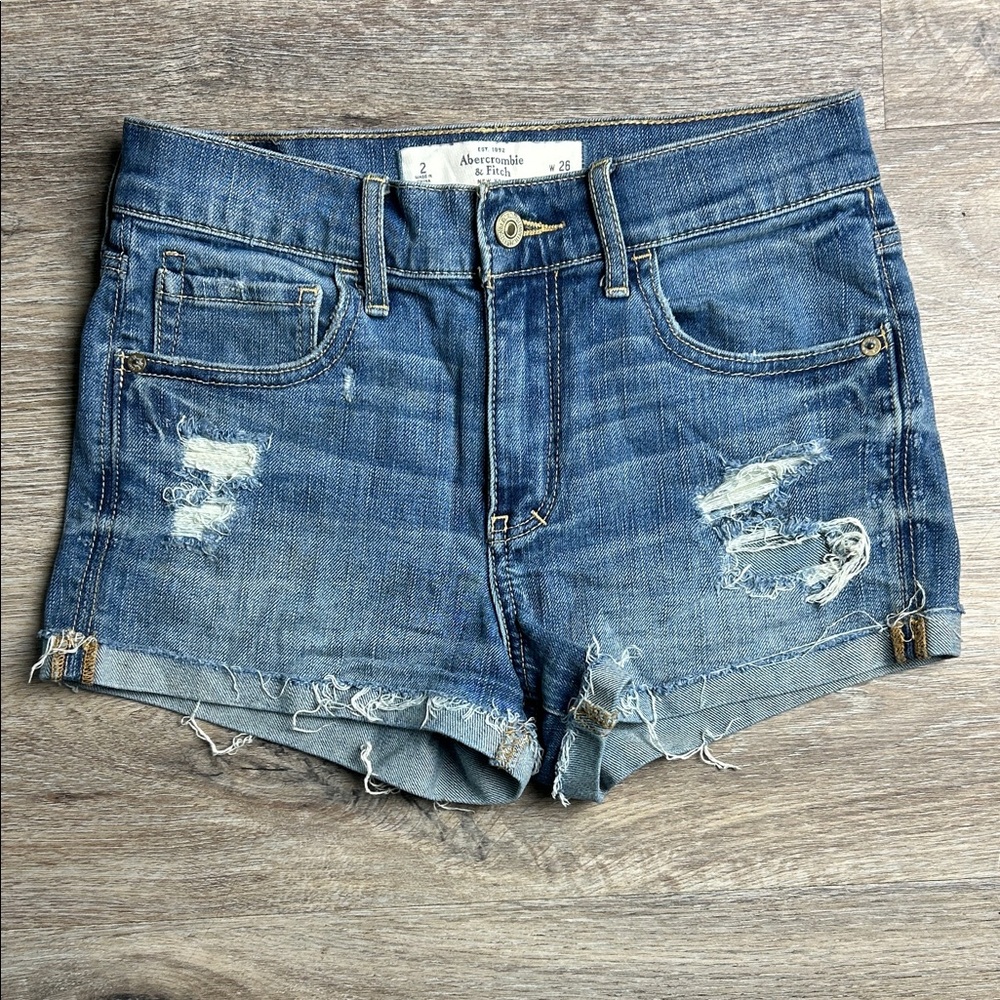 Abercrombie & Fitch Distressed Denim Short Shorts Size 2